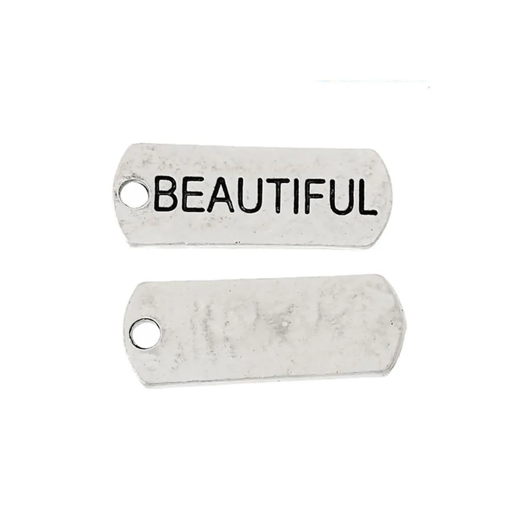 10 Pcs Tibetan Silver BEAUTIFUL 21mm x 8mm Charms Pendants, Lead & Nickel Free Metal Charms Pendants Beads