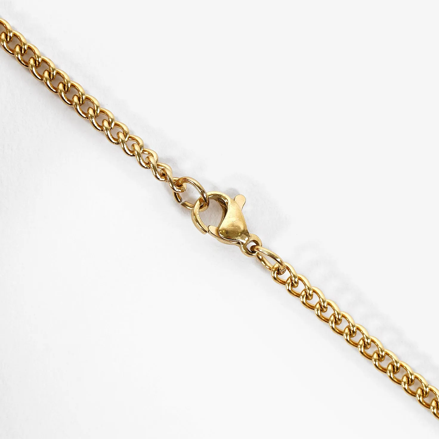 8 Number Pendant with Chain Necklace - Gold Plated Stainless Steel