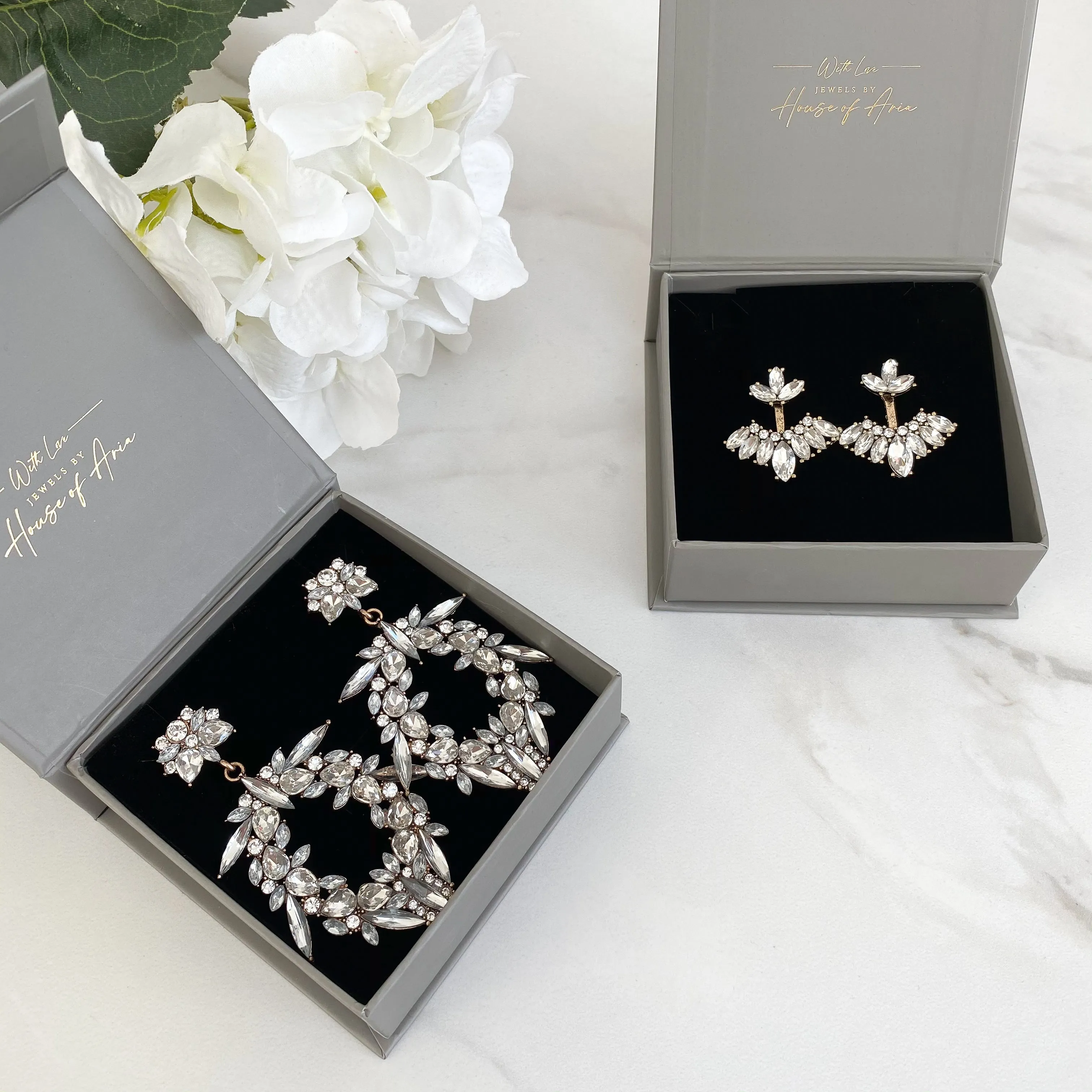 ANOIR Grey Statement Earrings