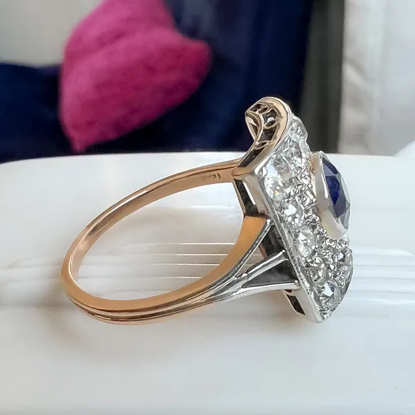 Art Deco Sapphire & Diamond Ring