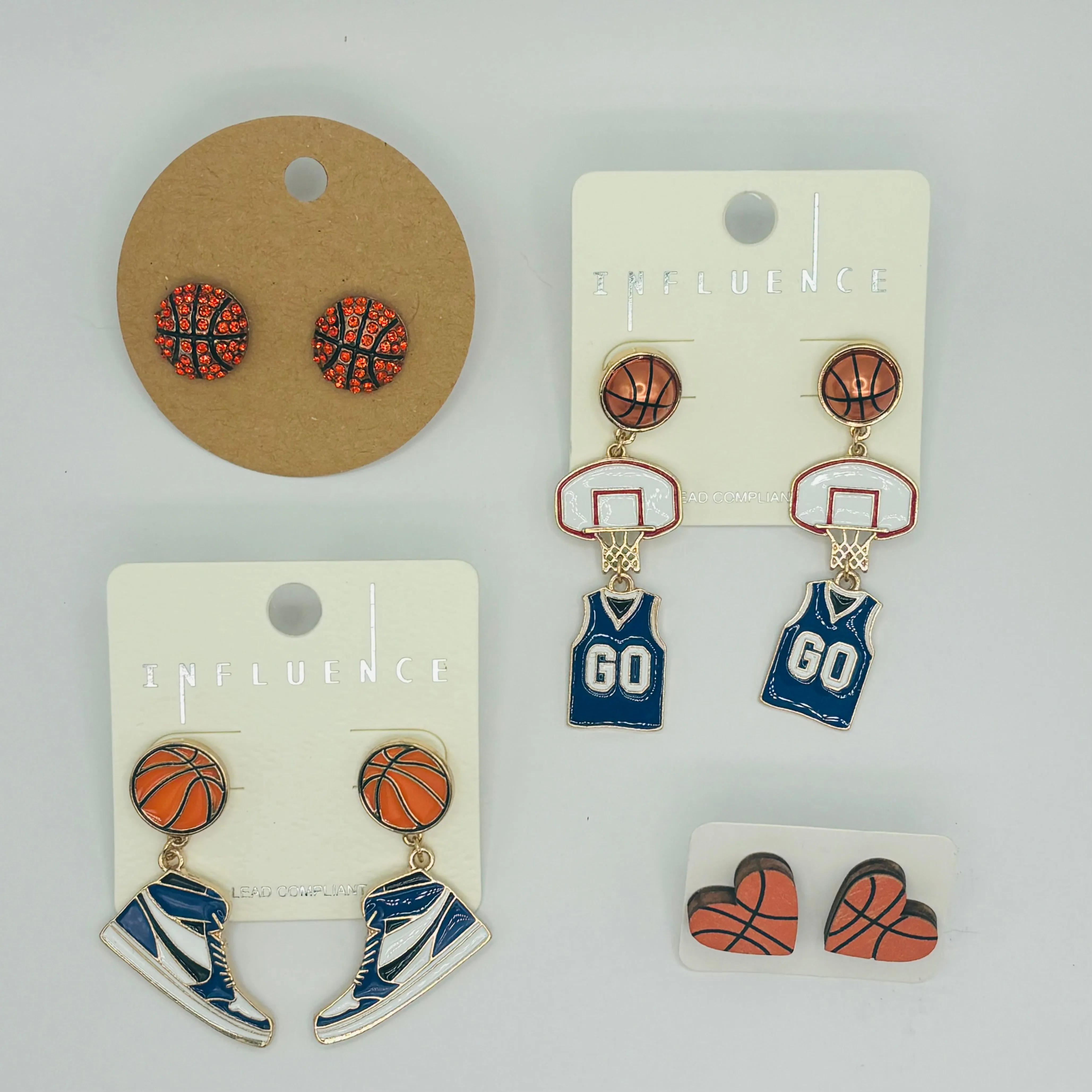 Basketball Post Back Earrings