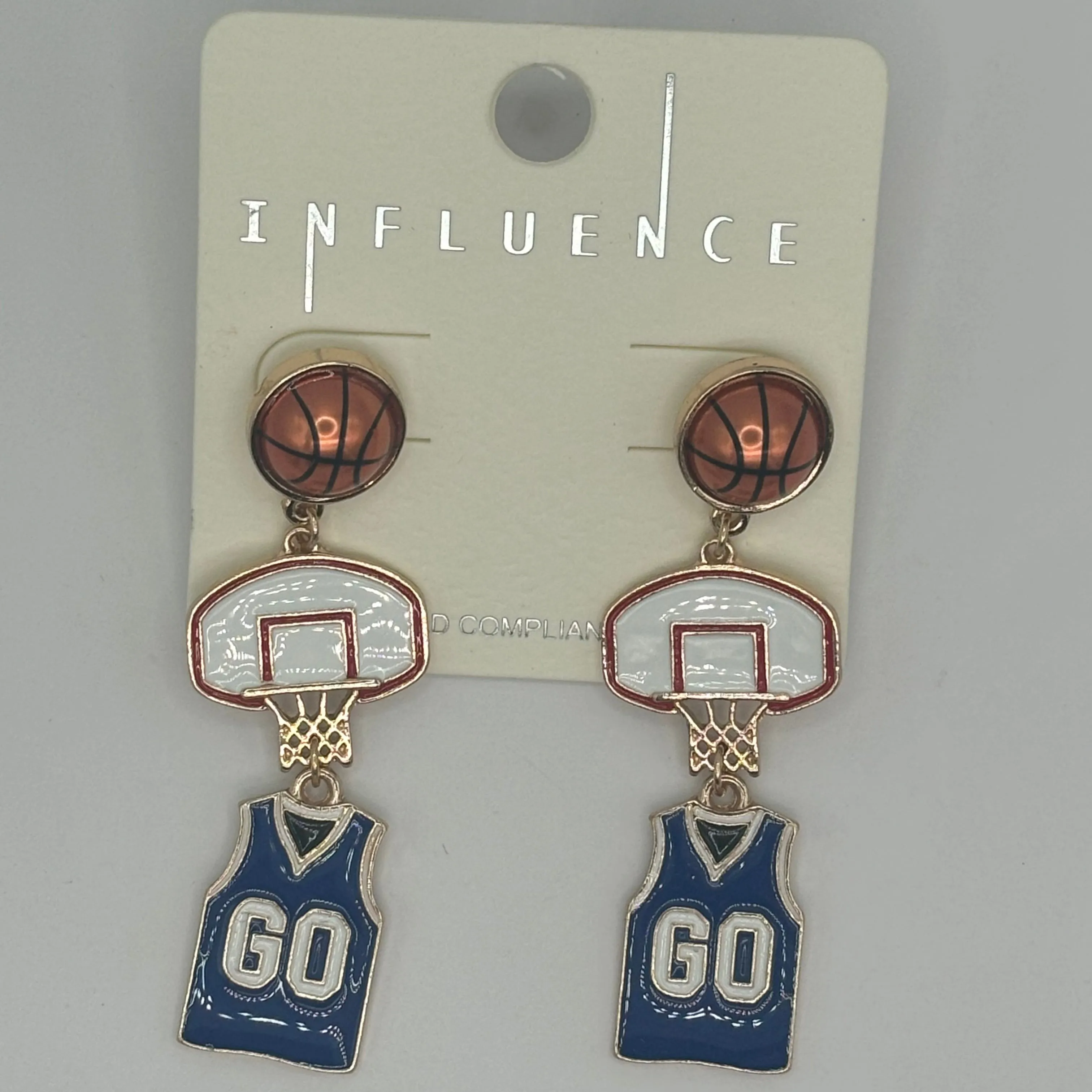 Basketball Post Back Earrings