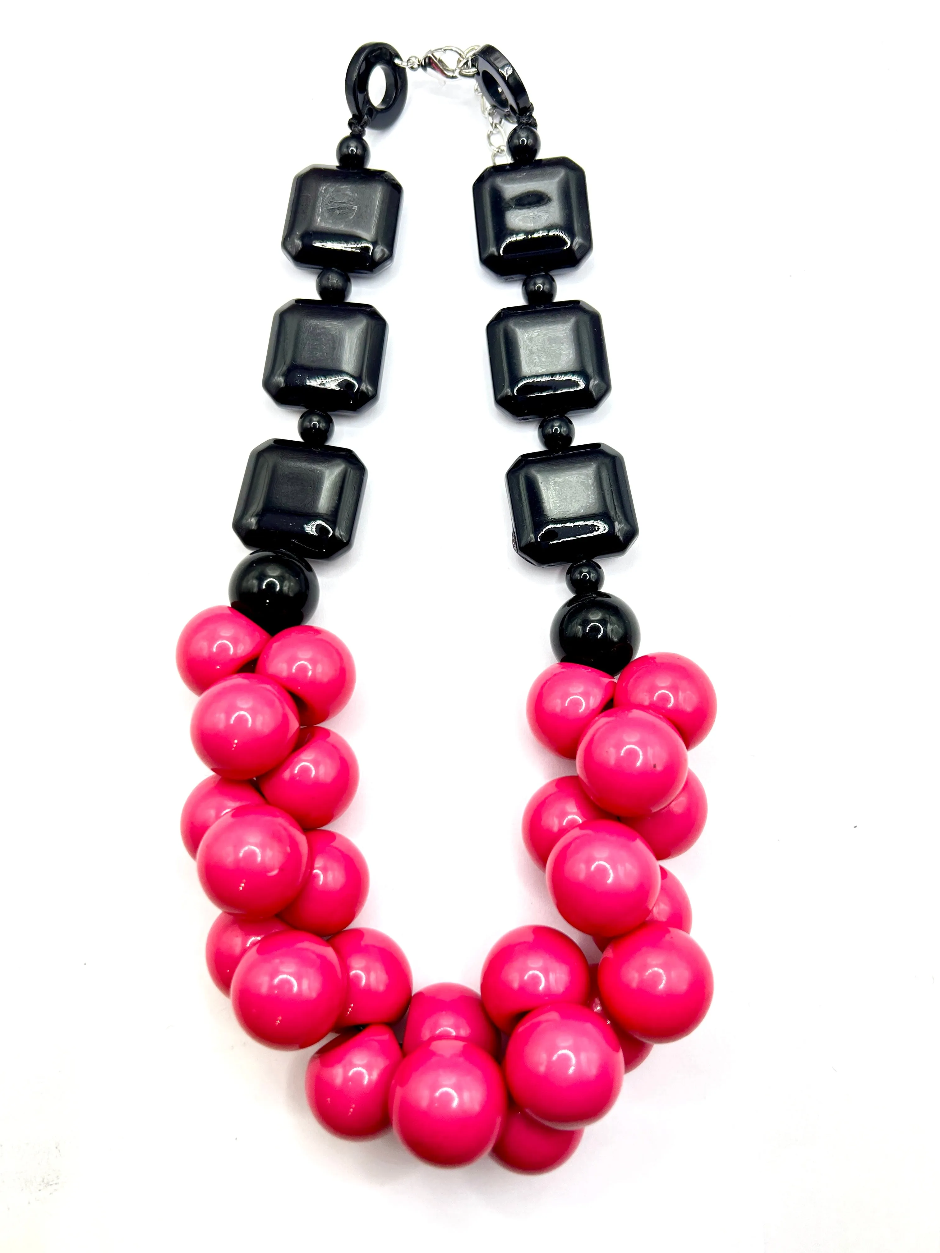 Bubble Gum Beaded Necklace In resin