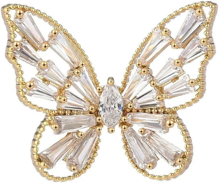 Butterfly Bee Brooches - Rhinestone Butterfly & Bee Lapel Pins - Valentine's Day Gifts for Her