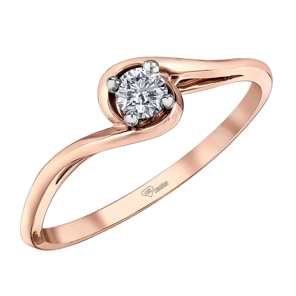 Canadian Bypass Diamond Solitaire Ring