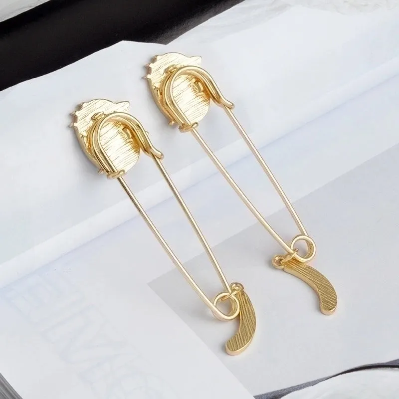 Cartoon Style Pin Cat Alloy Enamel Couple Brooches