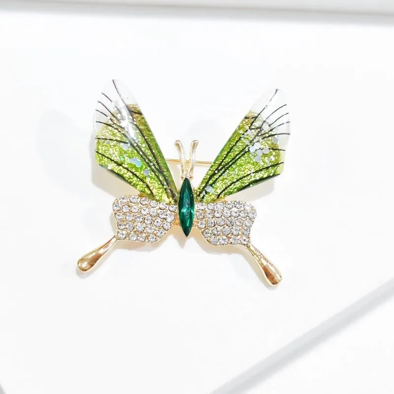 Casual Sweet IG Style Pin Butterfly Alloy Enamel Hollow Out Inlay Artificial Crystal Rhinestones Unisex Brooches
