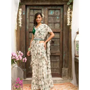 Chhavvi Aggarwal Off White Saree (Set of 3)