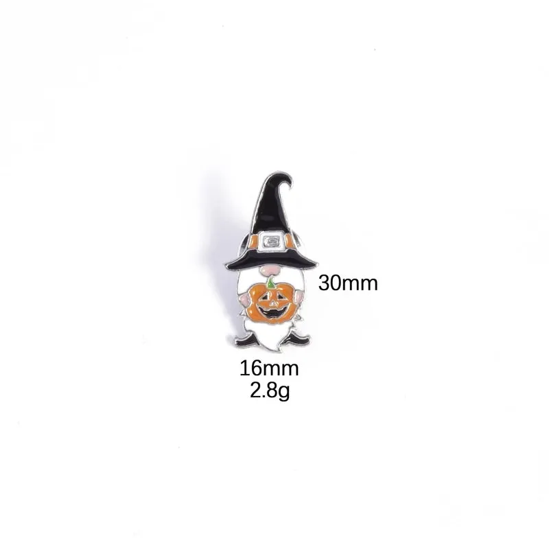 Cute Funny Pin Pumpkin Hat Skull Zinc Alloy Enamel Unisex Brooches