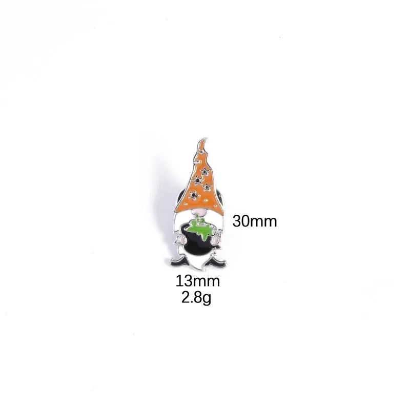 Cute Funny Pin Pumpkin Hat Skull Zinc Alloy Enamel Unisex Brooches