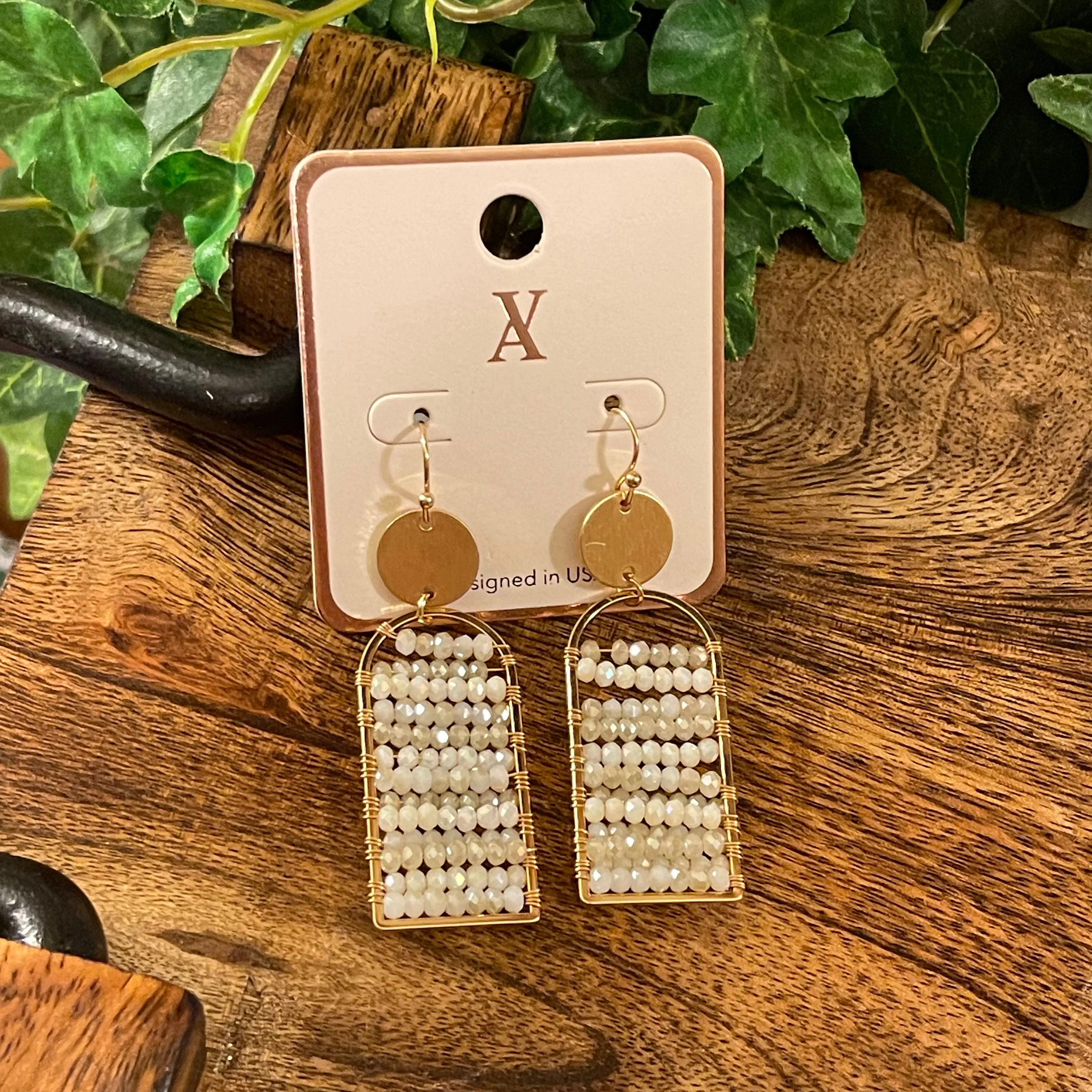 Earrings - Beaded Circular Drop Earrings