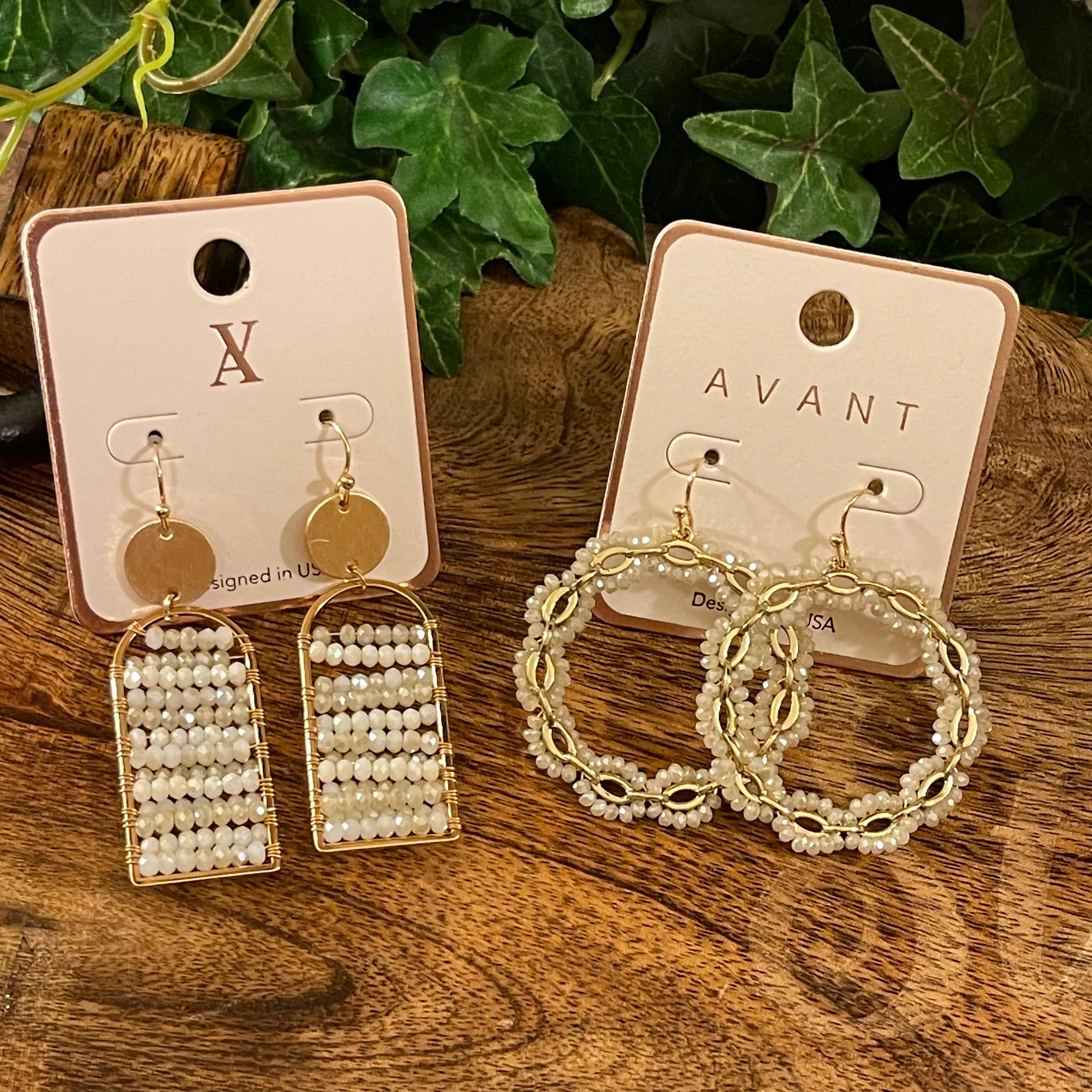Earrings - Beaded Circular Drop Earrings