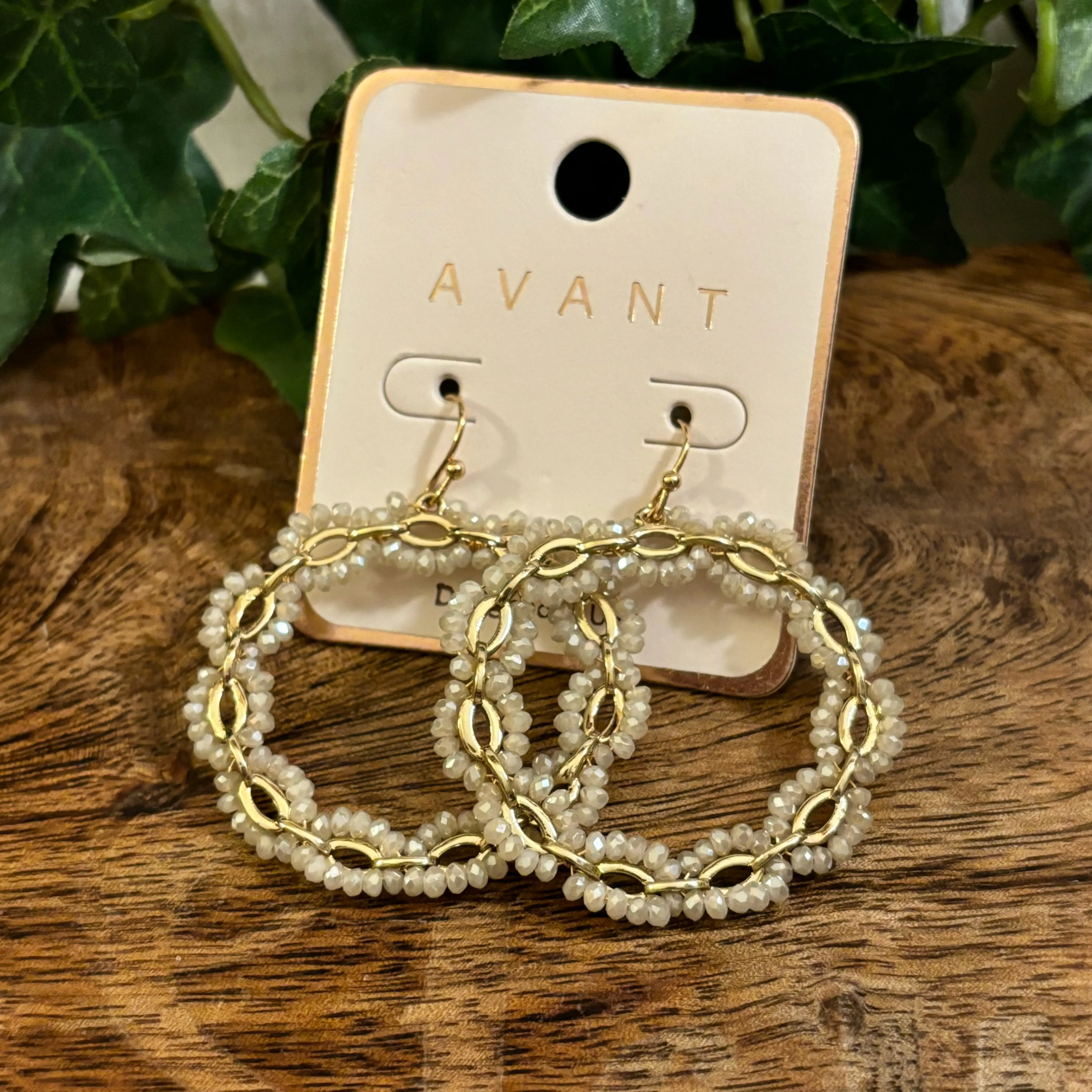 Earrings - Beaded Circular Drop Earrings