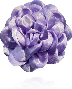 Elegant Large Rose Flower Brooches Lapel Pins Handmade Dainty Satin Fabric Brooches Big Camellia Flower Brooch Pin for Women Wedding Part Dance Dress Suit Clothes Accessories Jewelry