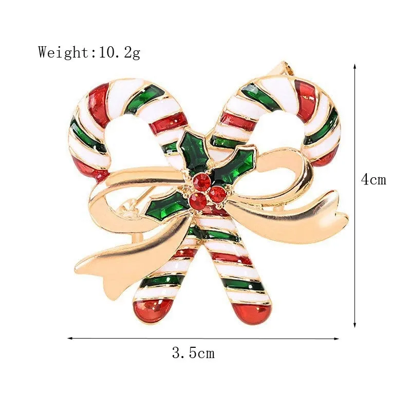 Fashion Pin Christmas Tree Santa Claus Elk Alloy Enamel Rhinestones Unisex Brooches