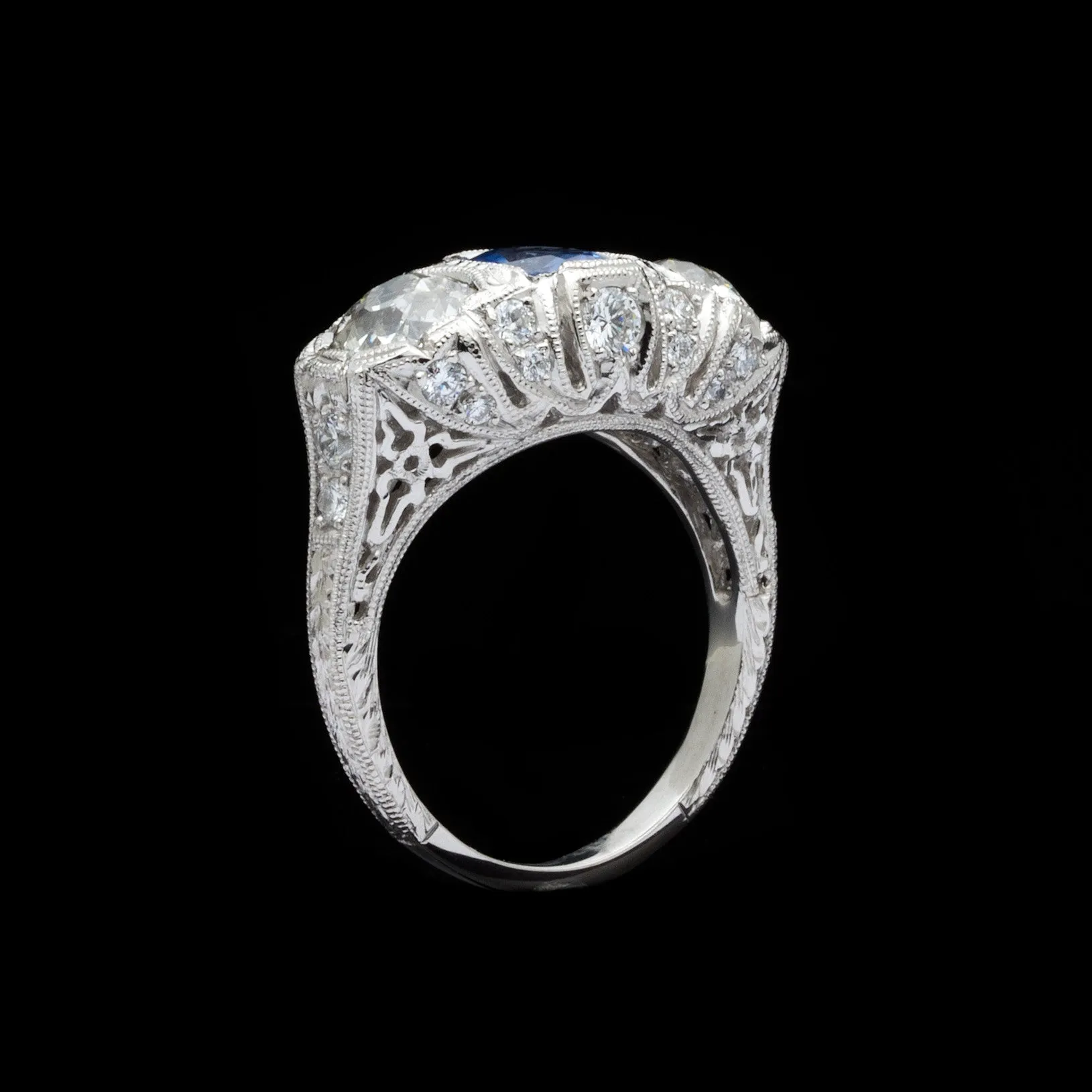GIA 1.30-ct Unheated Sapphire & Diamond Platinum Ring