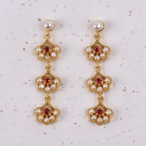 Gold Fan Drop Earrings