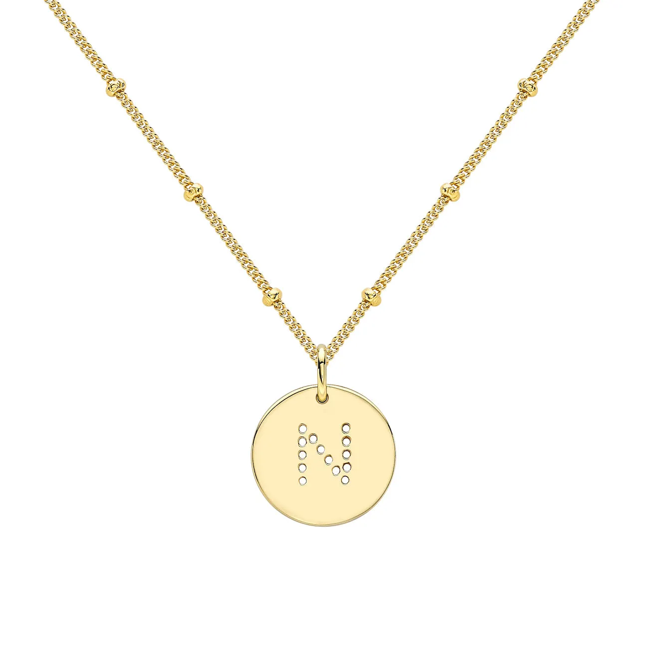 Gold Vermeil Alphabet N Necklace