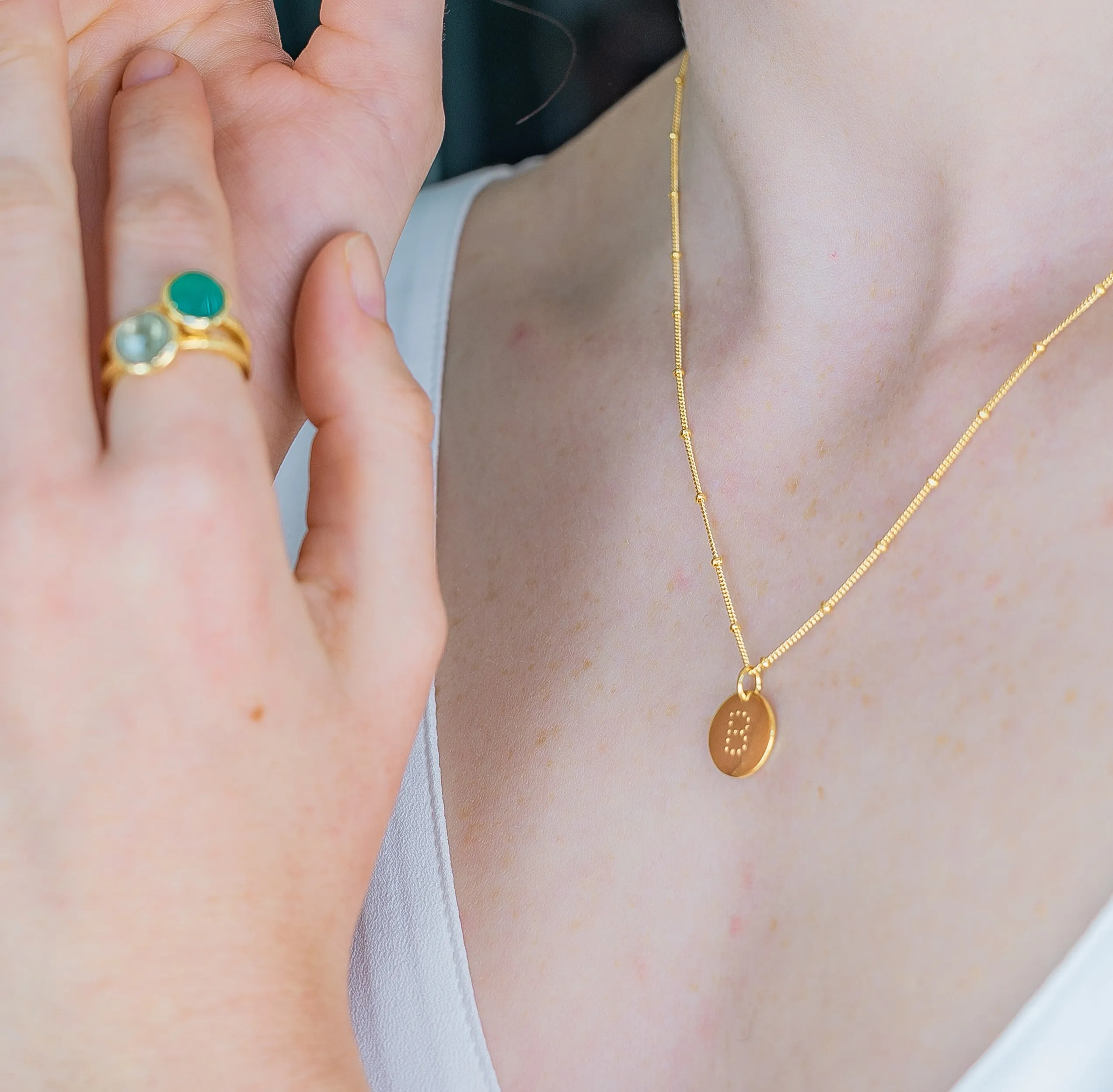 Gold Vermeil Alphabet N Necklace
