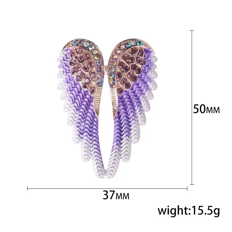 IG Style Modern Style Pin Wings Alloy Enamel Inlay Rhinestones Women'S Brooches
