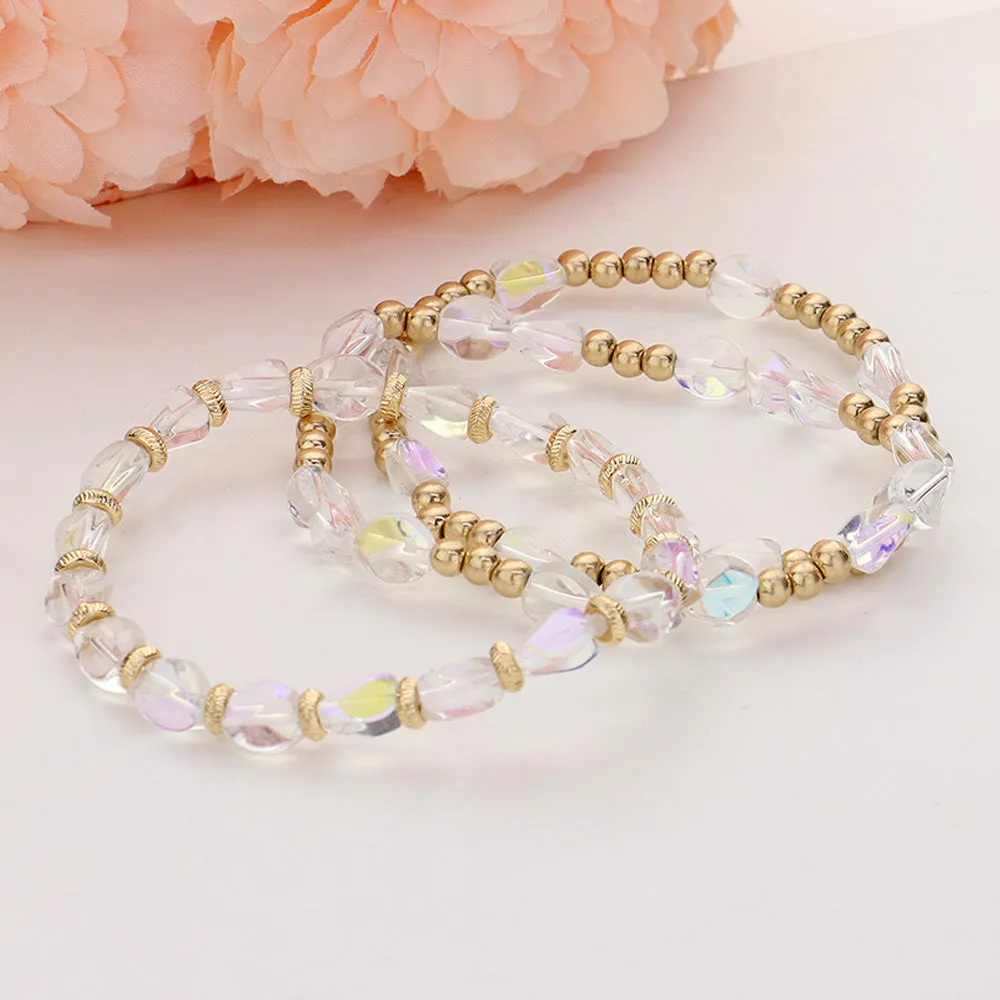 iLLASPARKZ 3PCS - Multi Beaded Stretch Layered Bracelets