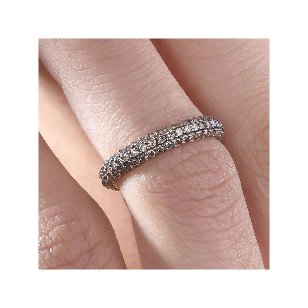 Kaj Fine Jewellery Classic Coffee Diamond Stackable Midi Ring in 18KT Yellow Gold