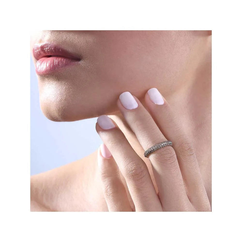 Kaj Fine Jewellery Classic Coffee Diamond Stackable Midi Ring in 18KT Yellow Gold