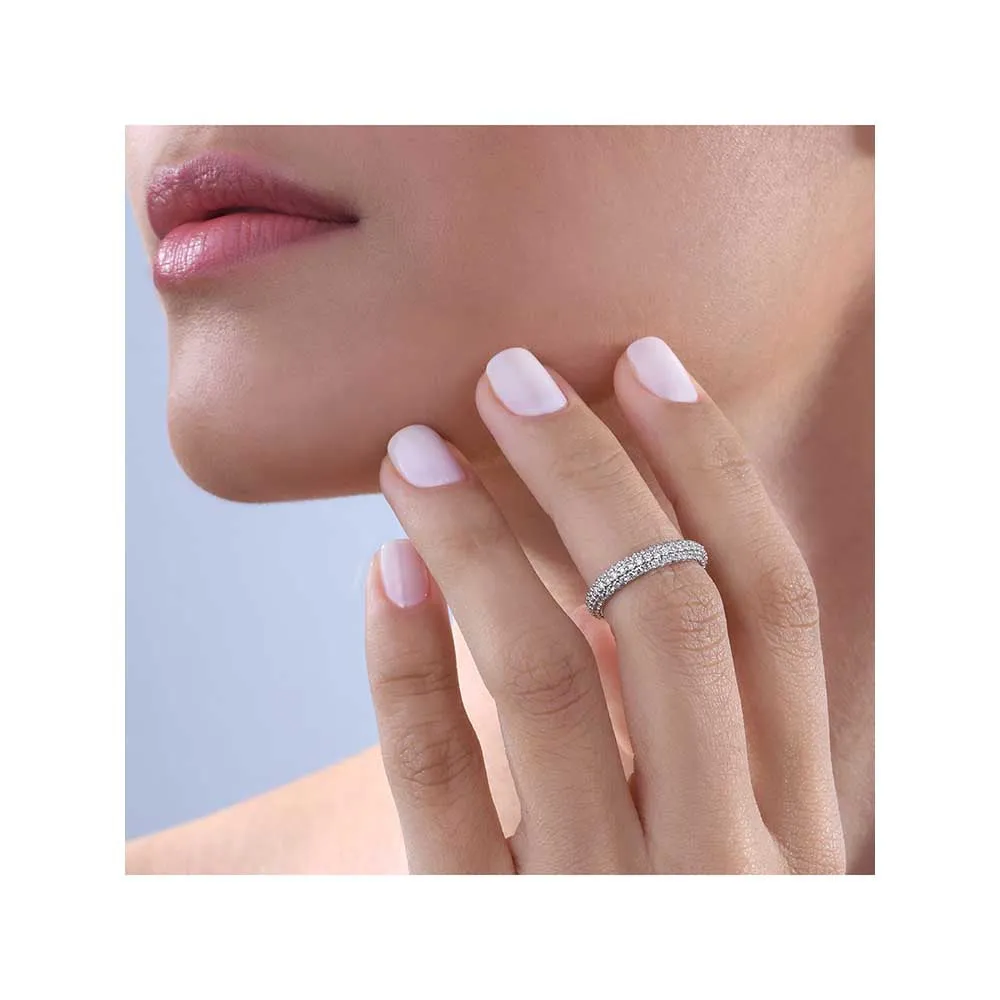 Kaj Fine Jewellery Classic Diamond Stackable Midi Ring in 18KT White Gold
