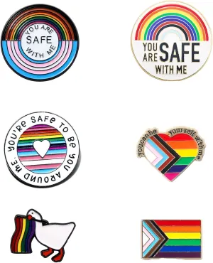 LGBTQ Pride Rainbow Enamel Pins Bulk - LGBT Ally Flag Lapel Brooches,Hat Backpack Clothes Accessories - Gifts for Lesbian Gay Day