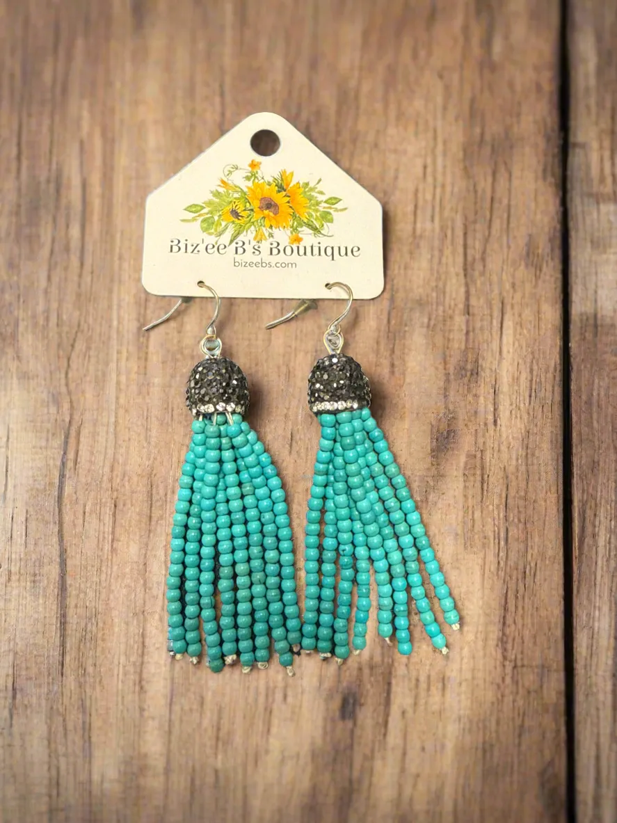 Maya’s Beaded Tassel Earrings