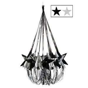 New Year's Eve Star Chandelier - black & silver
