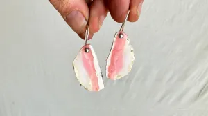 Pink Opal Earrings. Sterling Silver. 2336