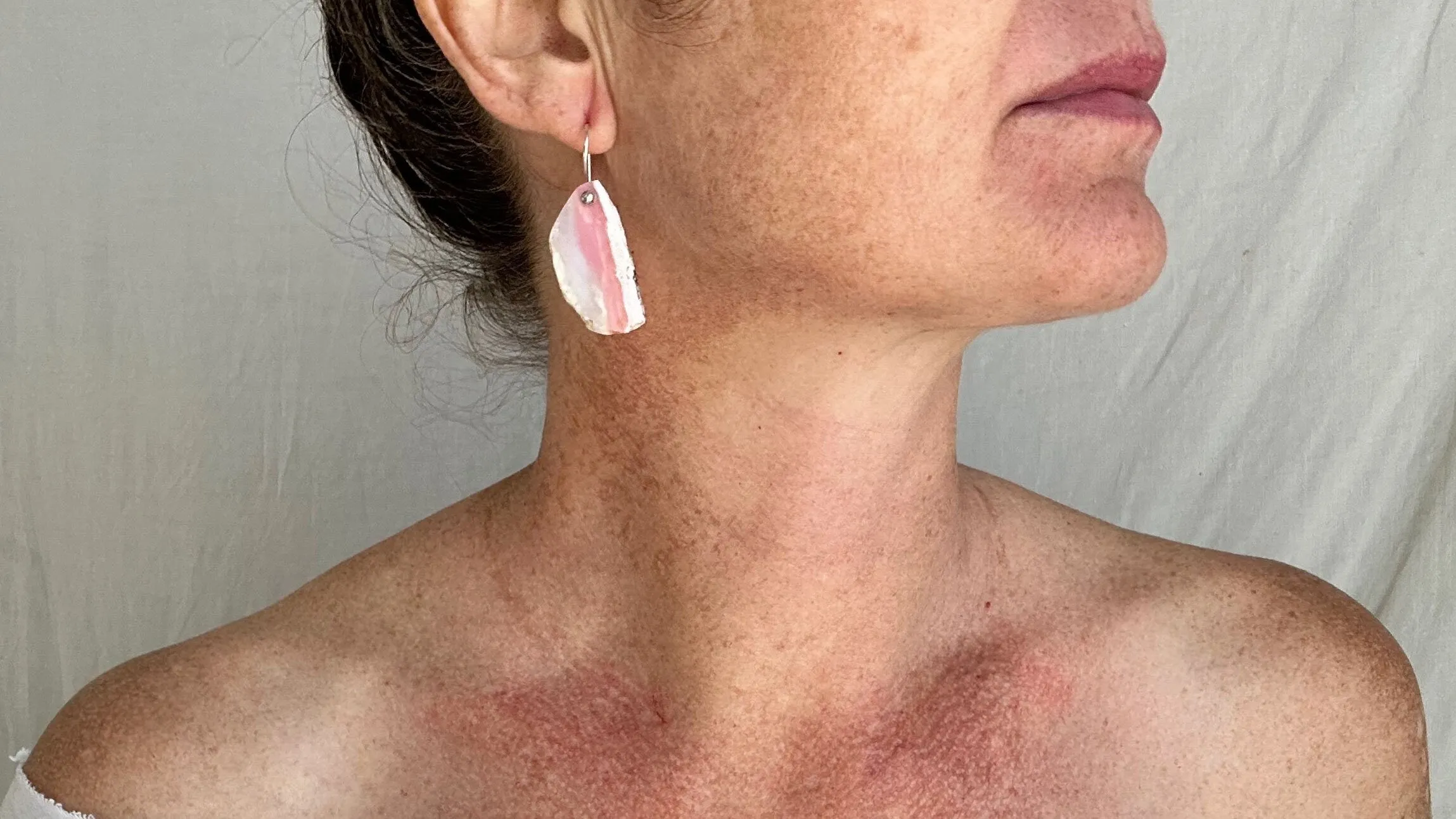 Pink Opal Earrings. Sterling Silver. 2336