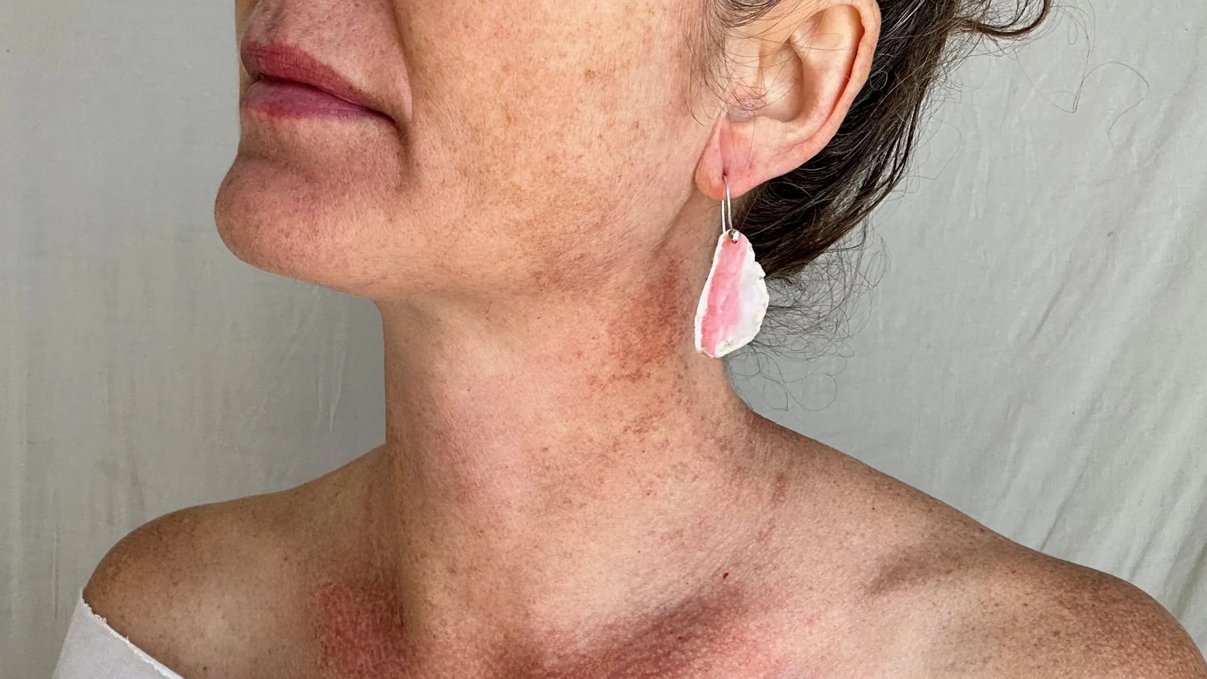 Pink Opal Earrings. Sterling Silver. 2336