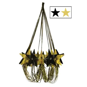 Star Party Chandelier - black & gold