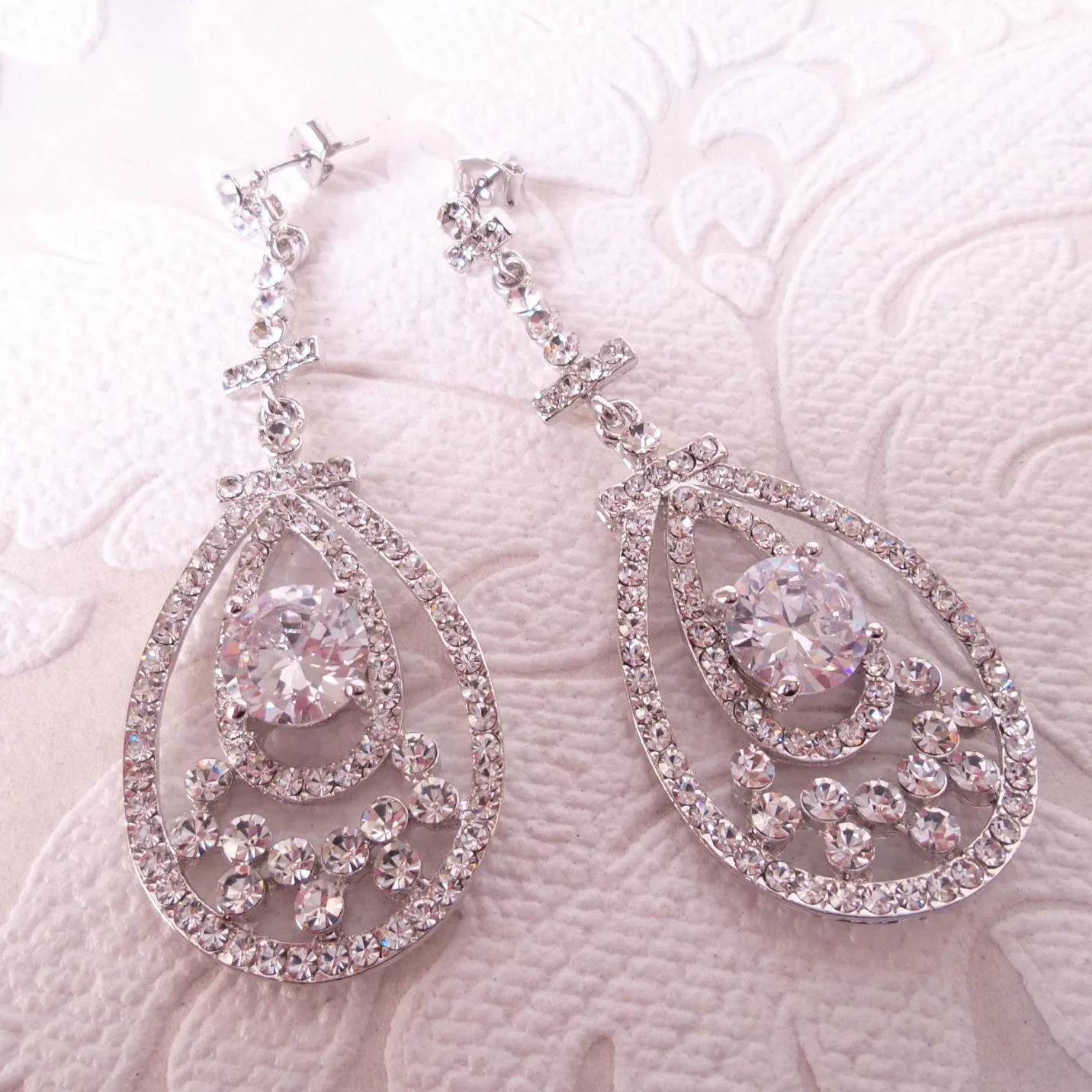 Vintage Glam Bridal Chandelier Earrings