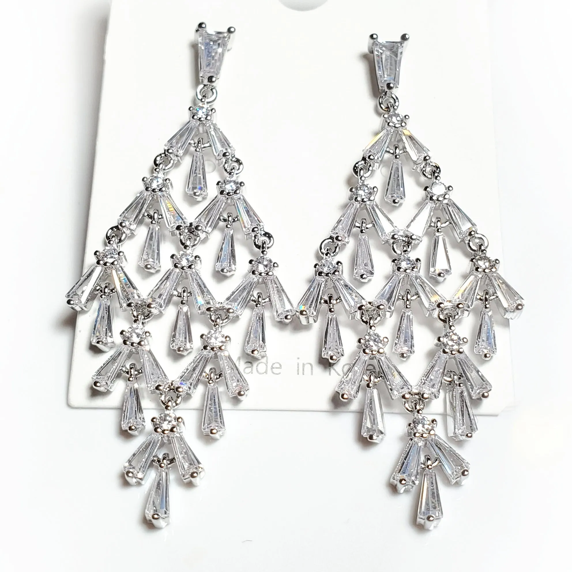 Waterfall Chandelier Wedding Earrings for Glam Wedding