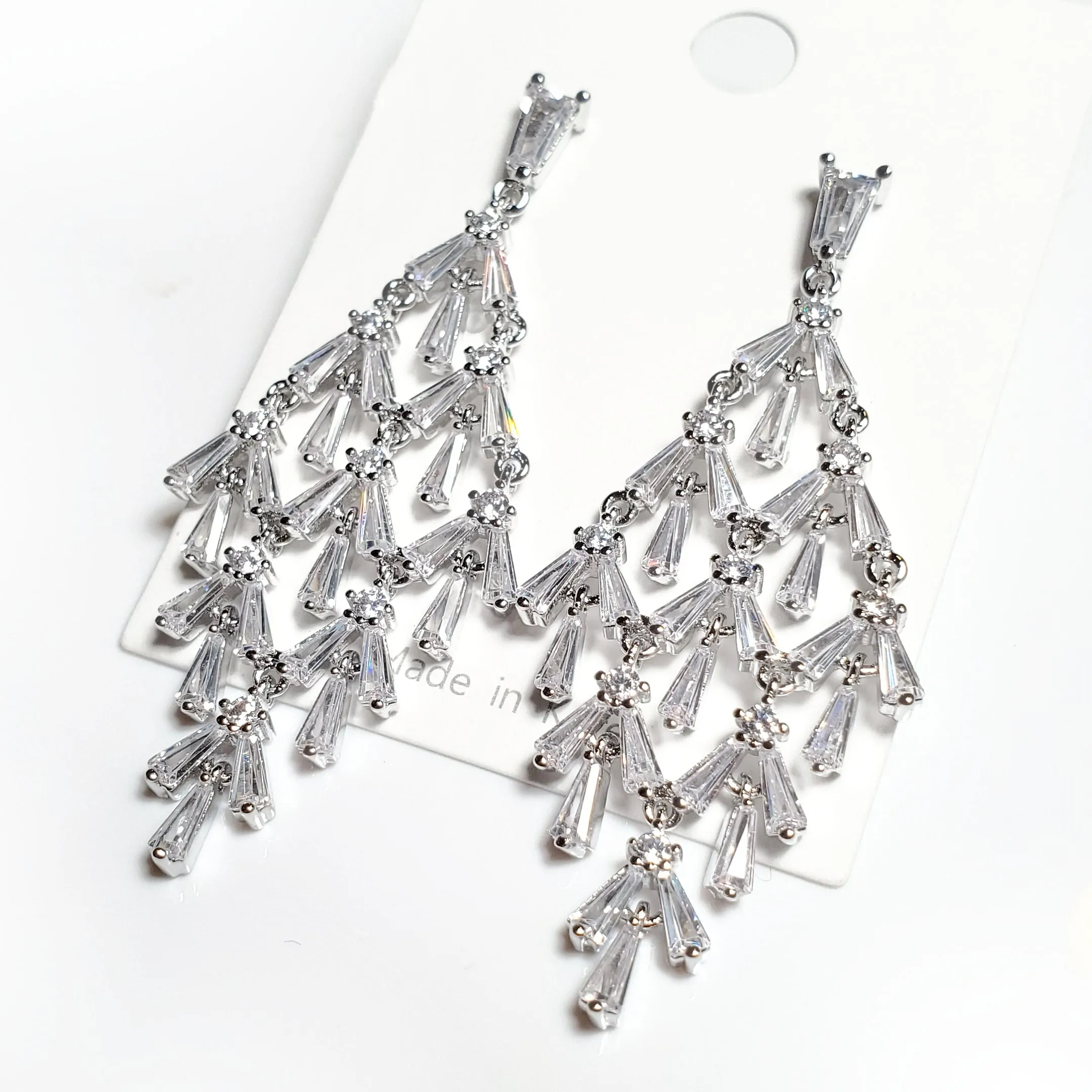 Waterfall Chandelier Wedding Earrings for Glam Wedding