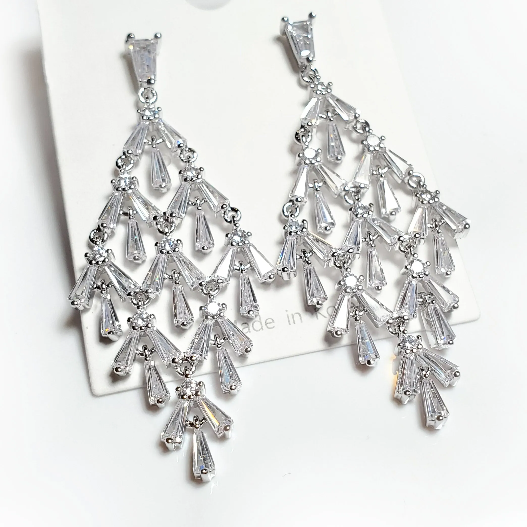 Waterfall Chandelier Wedding Earrings for Glam Wedding